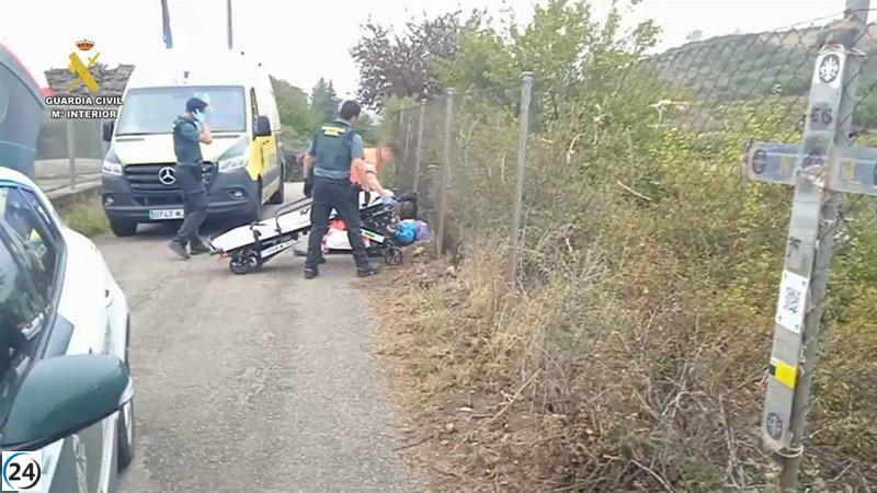 Guardia Civil rescata a peregrino francés herido en La Grajera, Logroño.