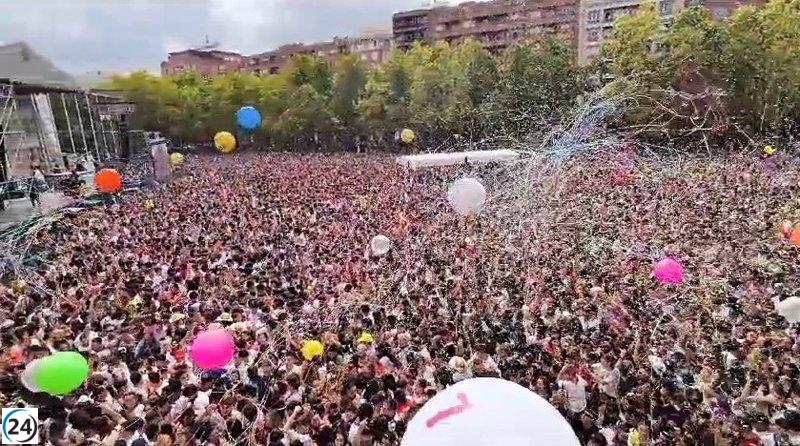 Fiestas en Logroño tras el chupinazo en el Ayuntamiento