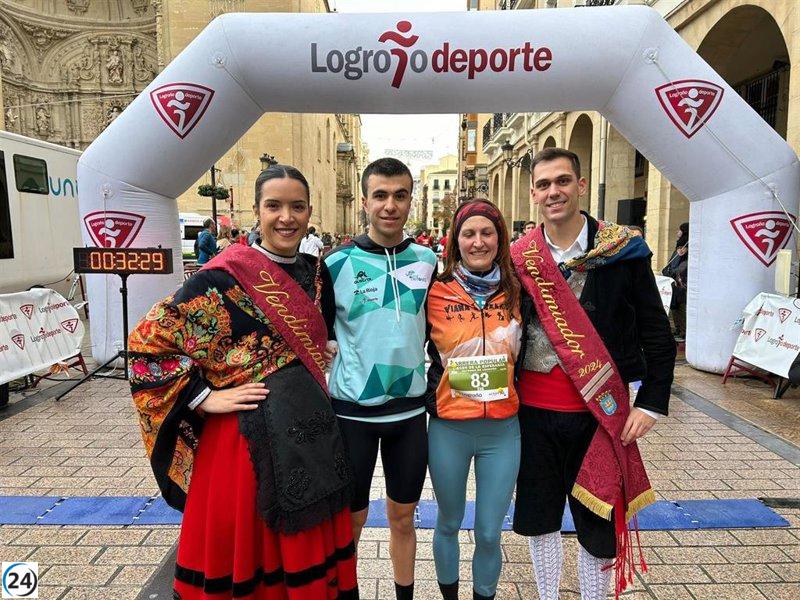 Eva Pascual e Iván Ganzabal triunfan en la Carrera Popular de Logroño.