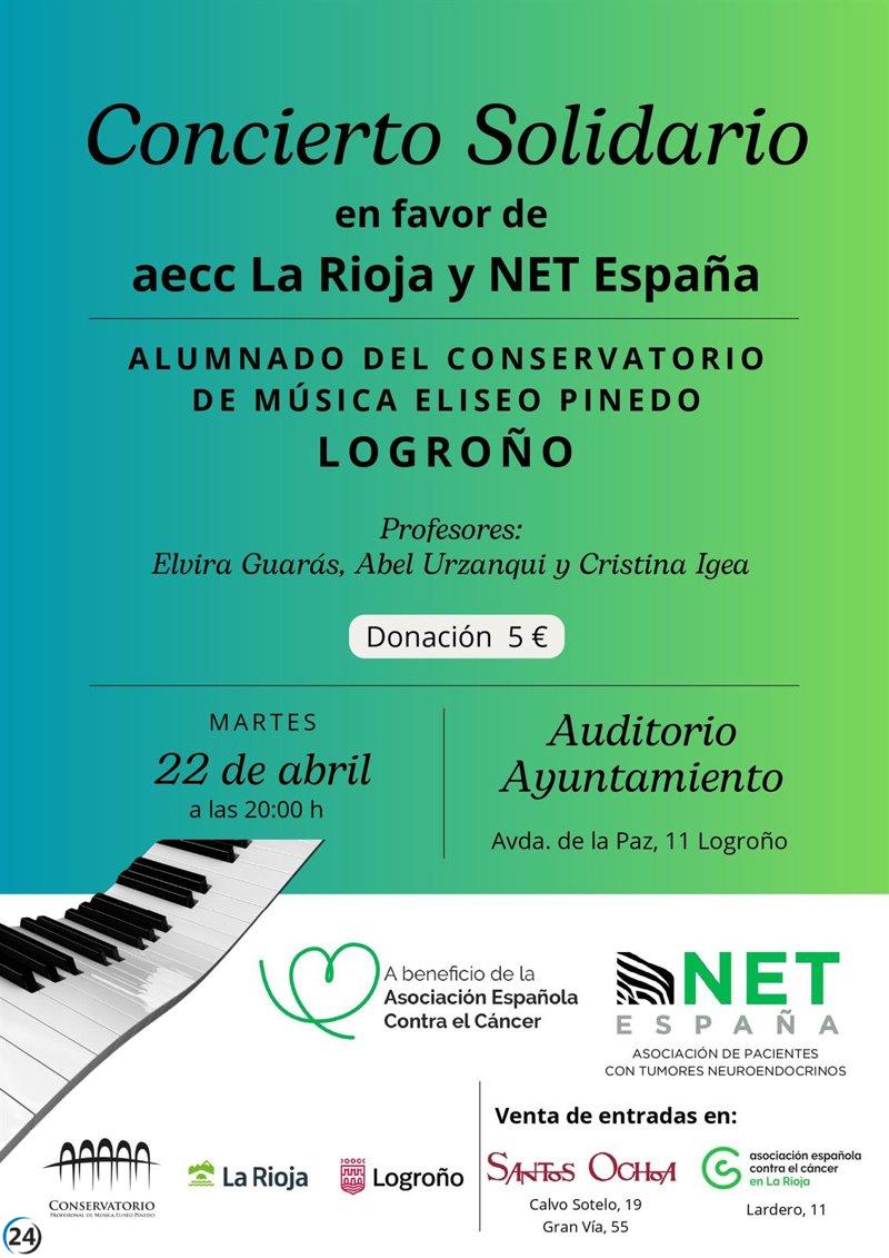 Concierto benéfico del Conservatorio Profesional de Música el 22 de abril para ayudar a enfermos de cáncer.