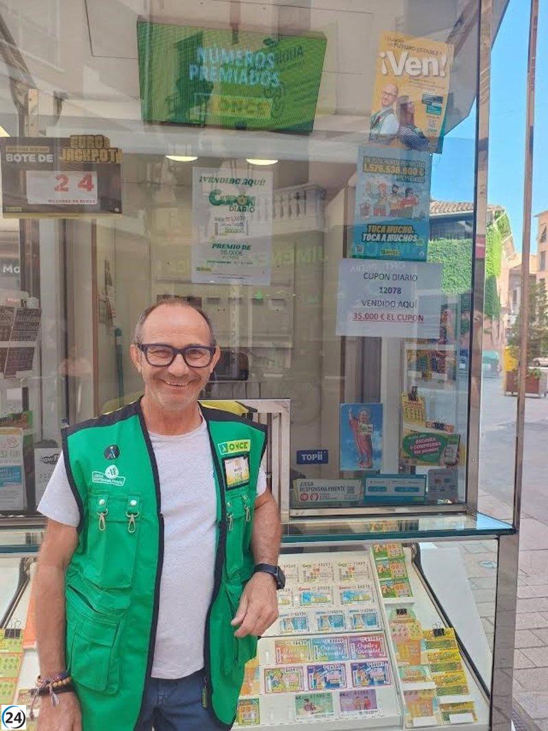 La ONCE distribuye 350.000 euros en Arnedo a través del Cupón Diario.