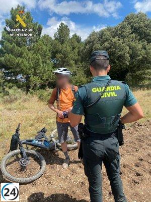 Guardia Civil rescata a ciclista perdido y deshidratado en La Rioja.