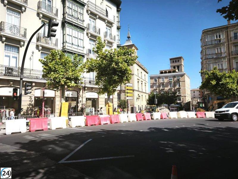 Progresan las obras del paso en abanico entre la Glorieta y Portales, con finalización prevista para septiembre.