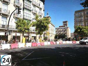 Progresan las obras del paso en abanico entre la Glorieta y Portales, con finalización prevista para septiembre.