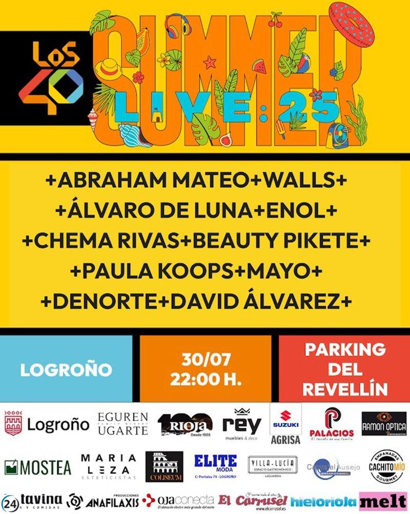 Los 40 Summer Live aterriza en Logroño este miércoles con el gran concierto gratuito del verano.