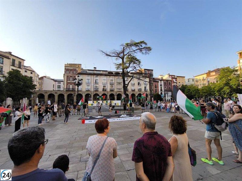 Protesta en Logroño exige justicia por víctimas en Gaza.