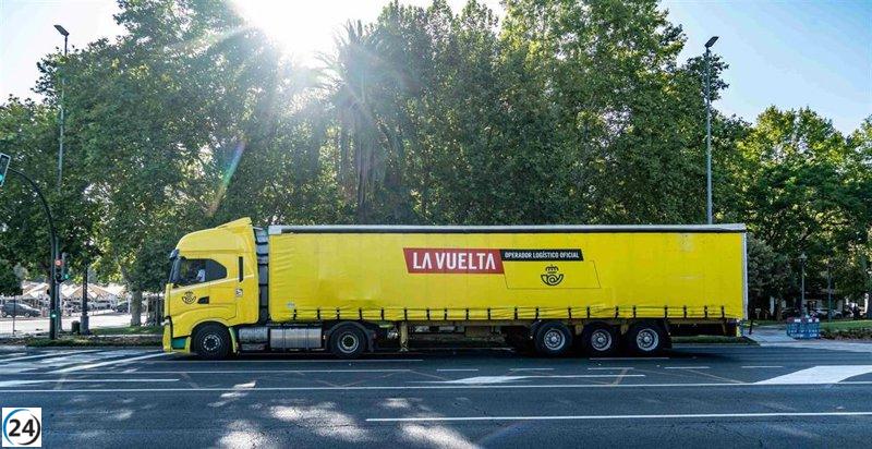Correos moviliza 400 toneladas de material esencial para la etapa Alfaro-Valdezcaray en la Vuelta España 2025.