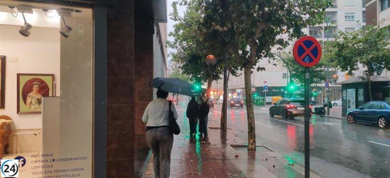 Aemet extiende el aviso amarillo por lluvias y tormentas en La Rioja hasta este sábado por la tarde.