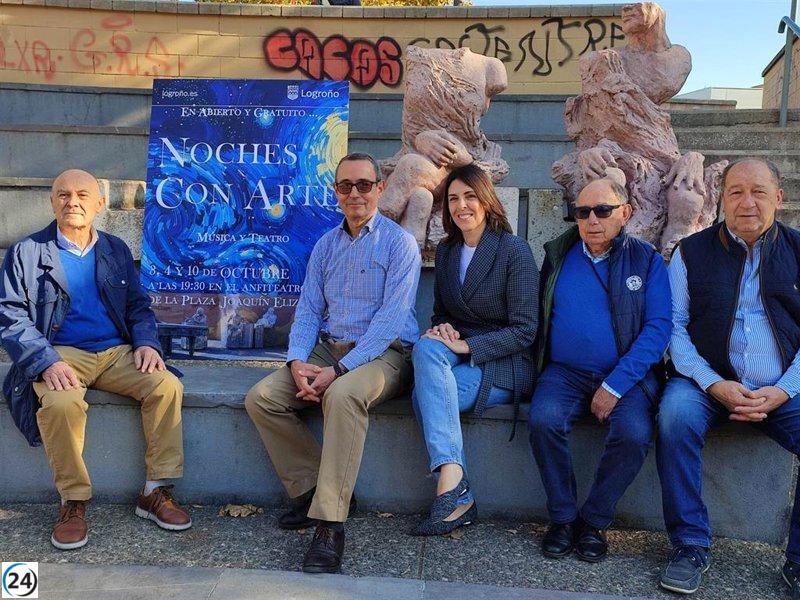 Logroño renueva la Plaza Joaquín Elizalde con el ciclo cultural gratuito 'Noches con Arte' este octubre.