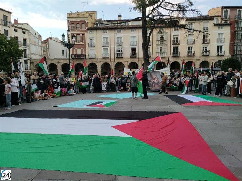 Manifestación en Logroño en apoyo a Palestina y la 'flotilla' humanitaria.