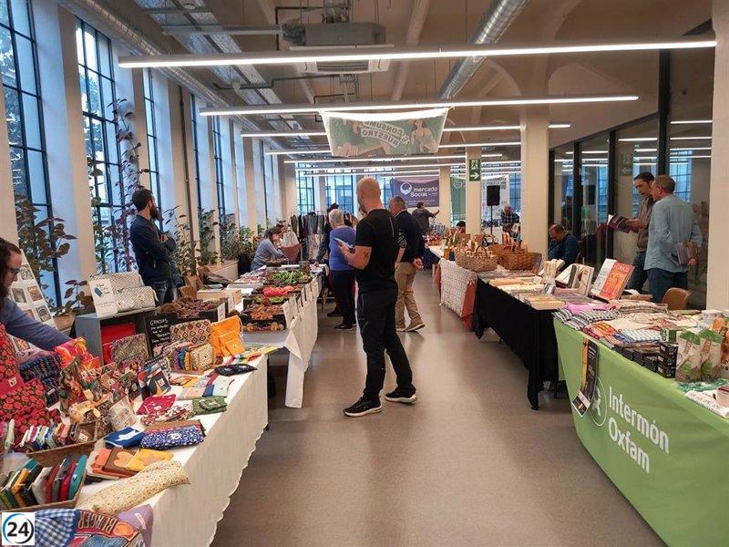Feria de productos locales en la plaza de Abastos de Logroño para fortalecer la economía rural de La Rioja.