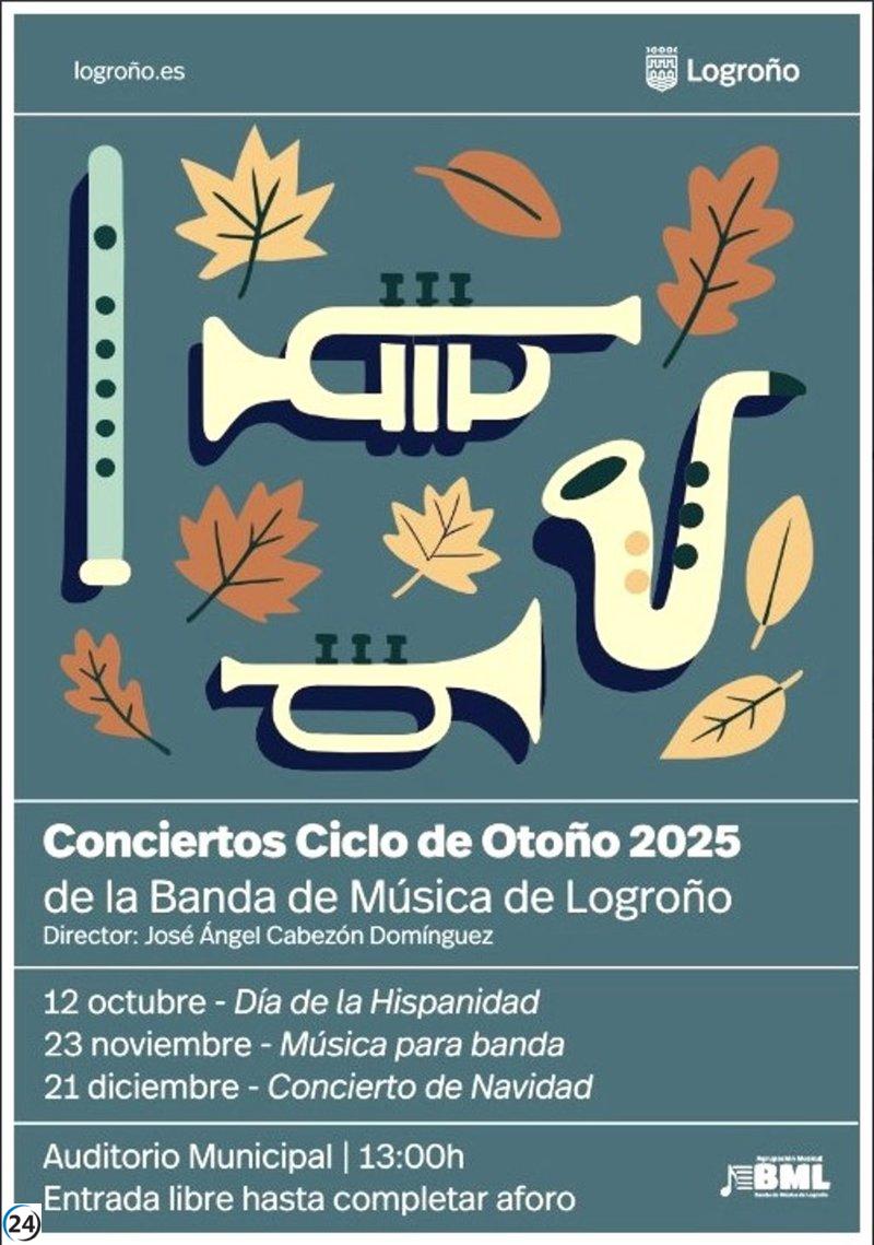 Concierto especial en Logroño por el Día de la Hispanidad da inicio al Ciclo de Otoño de la Banda de Música.