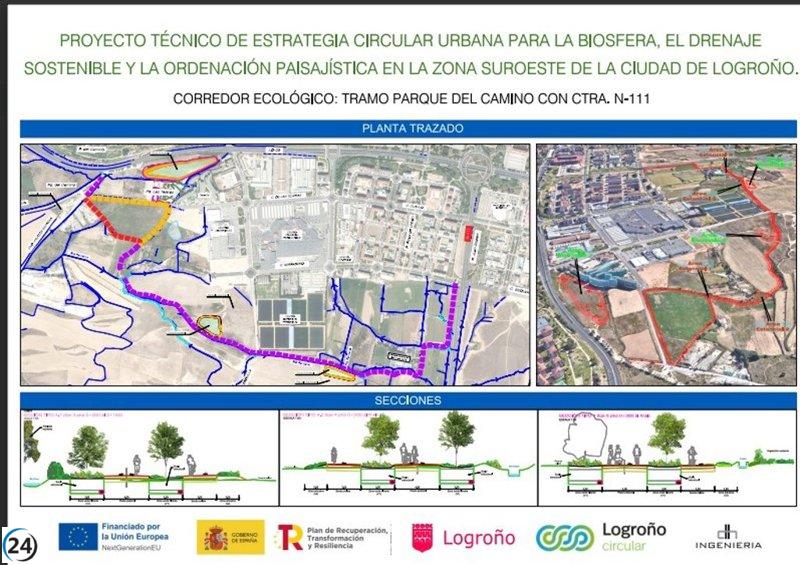 Logroño presenta licitación para redactar el contrato de la fase dos del Corredor Ecológico Sur.