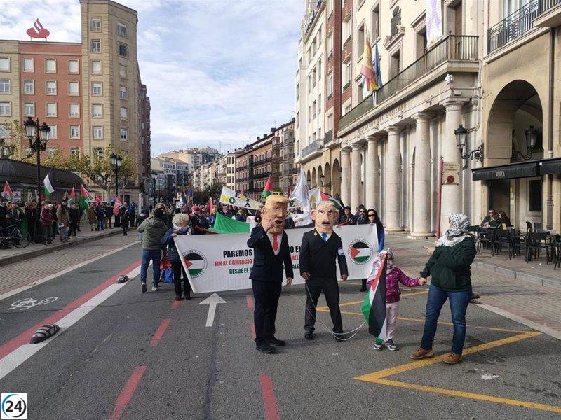 Logroño se une a las protestas por Palestina y exige el cese del conflicto en Gaza.