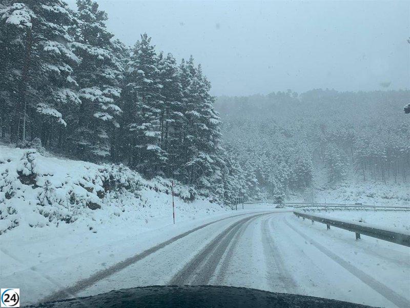 Nevadas de hasta cinco centímetros ponen en alerta amarilla a La Ibérica riojana este domingo.