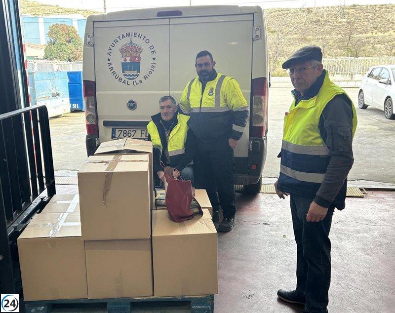 Logroño Deporte y el Ayuntamiento de Arrúbal suman fuerzas y donan más de 600 kilos de alimentos al Banco de Alimentos de La Rioja.