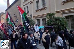 Protesta en apoyo a Palestina exige romper lazos con Israel.