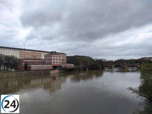 La CHE anticipa que el nivel máximo del Ebro alcanzará Logroño el domingo al mediodía.