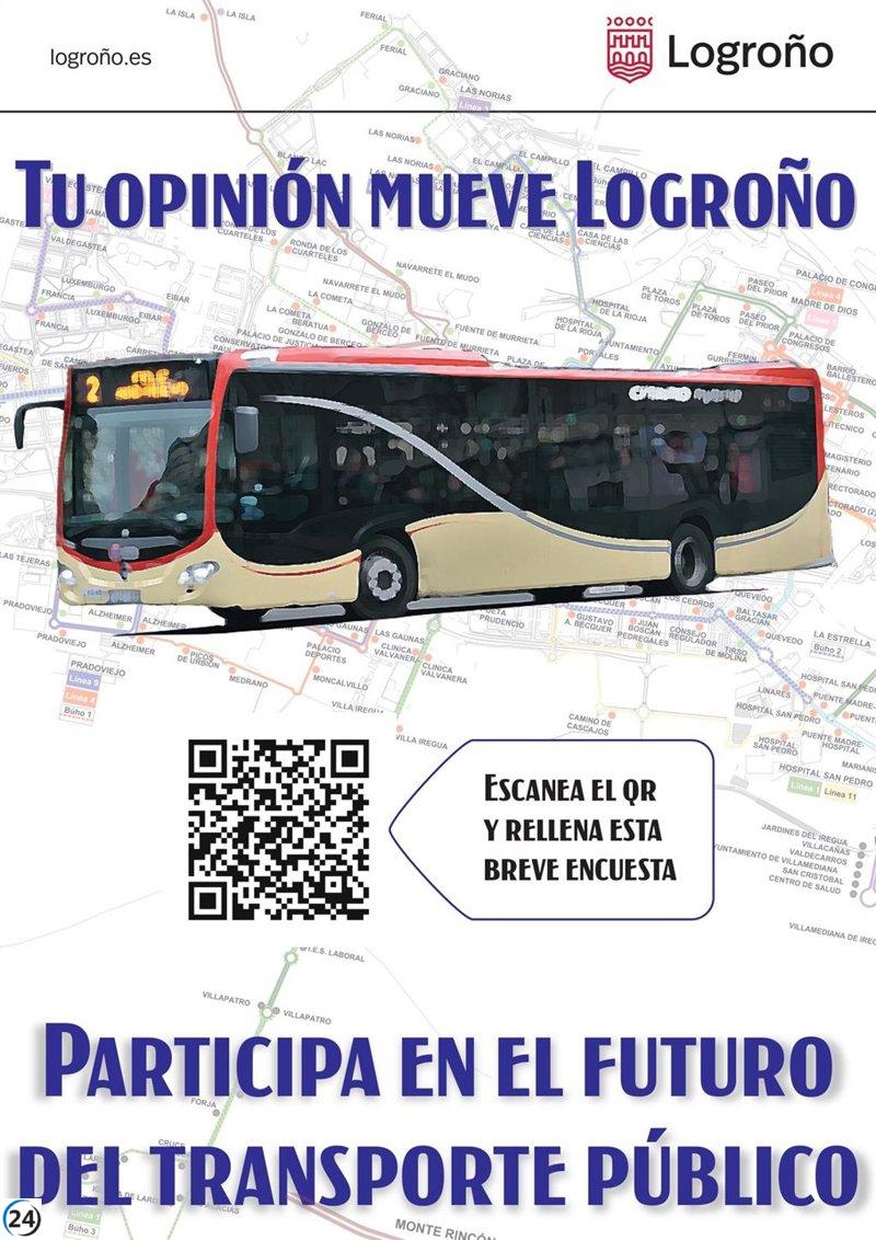 Logroño pide la opinión de los ciudadanos para redefinir el transporte urbano.