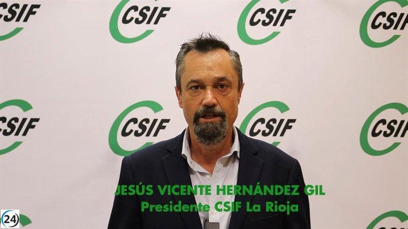 Líder de CSIF La Rioja critica la falta de comprensión del consejero de Hacienda sobre la negociación colectiva.