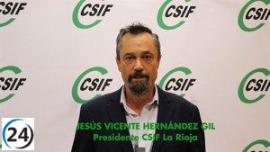 Líder de CSIF La Rioja critica la falta de comprensión del consejero de Hacienda sobre la negociación colectiva.
