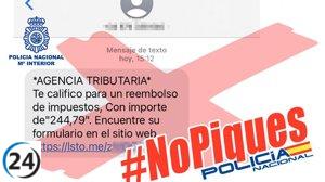 Policía Nacional alerta de estafa mediante SMS en Campaña de la Renta.