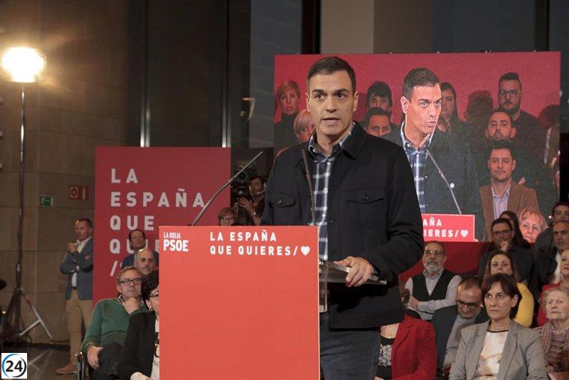 Sánchez se une a Andreu y Hermoso de Mendoza en acto en Logroño.