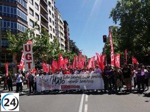 UGT y CCOO amenazan con conflictos si no hay mejoras salariales en Logroño el 1 de mayo.