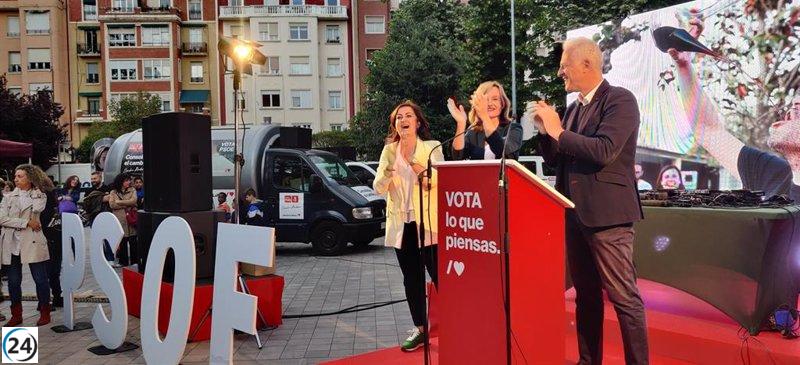 Alegría afirma que el PSOE es la opción para progreso, crecimiento y justicia.