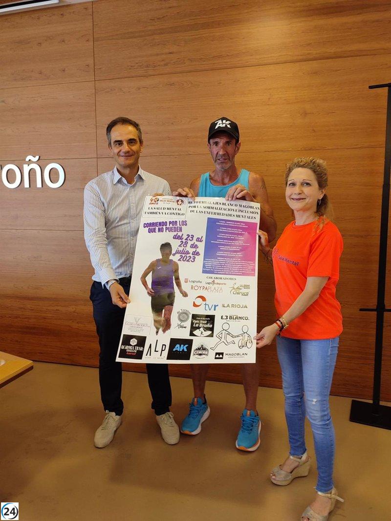 Logroño respalda el reto solidario 'Corriendo por los que no pueden' en favor de la inclusión de salud mental.