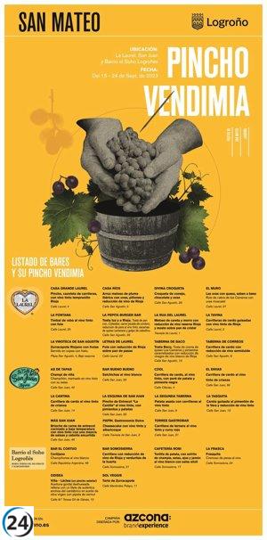 Una innovadora iniciativa, 'Pincho Vendimia', se estrena en 30 establecimientos de Laurel, San Juan y Gil de Gárate durante las festividades de San Mateo