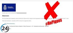 ¡Campaña de ciberdelincuentes suplantando a la Policía Nacional difunde 'malware'!