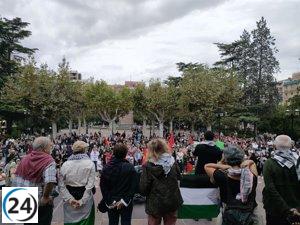 Protesta multitudinaria en Logroño, en apoyo a Palestina y en rechazo al conflicto en Oriente Medio