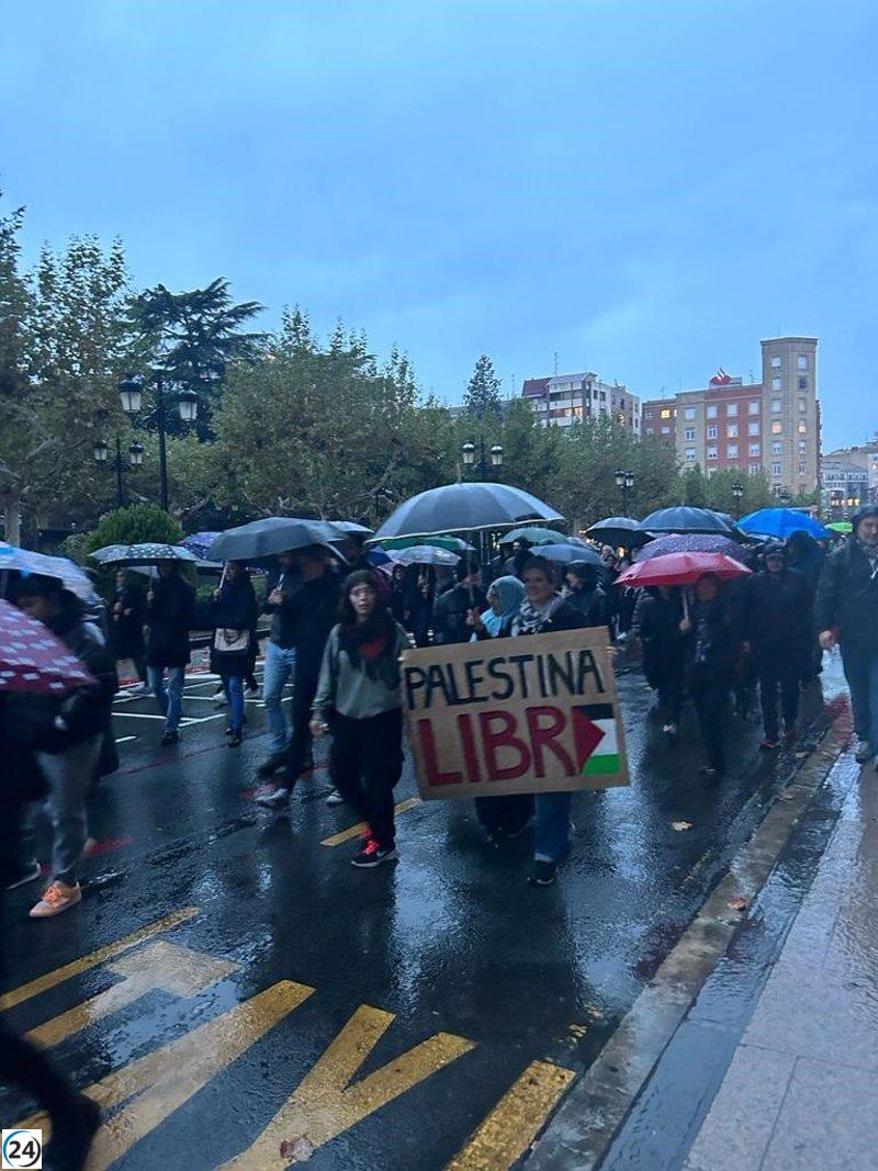 Multitudes en Logroño exigen el cese de la ofensiva israelí en Palestina